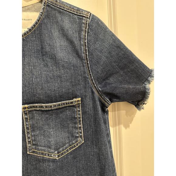 Current Elliott The Frayed Edge Denim Shift Dress Size 0 | SAME DAY SHIP - Picture 2 of 4